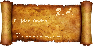Rujder Andos névjegykártya